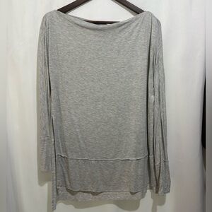 Free People We The Free Luna Off The Shoulder Side Slit Top‎ Medium Gray
